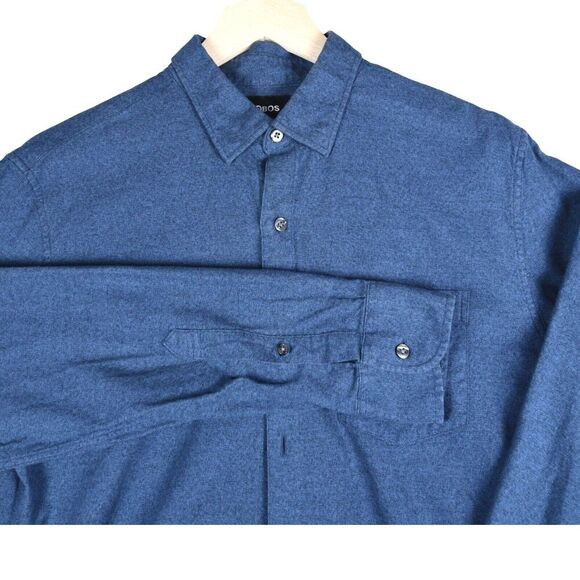 Bonobos Men’s M Slim Fit Blue Brushed Cotton Button-Down Shirt Preppy Office - Picture 2 of 6